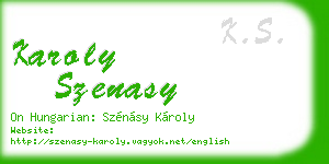 karoly szenasy business card