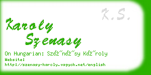 karoly szenasy business card